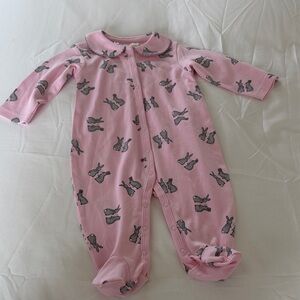 Rachel Riley Pink Bunny Print baby onesie